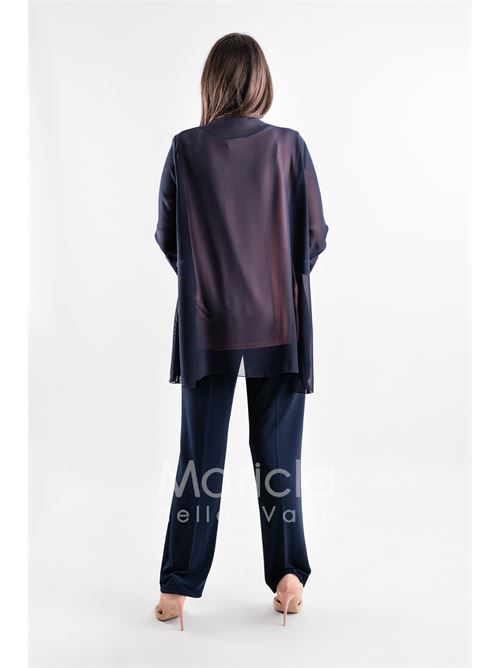 completo 3pz con giacca ricamata PAOLA FORTI | PF2190TPBLU